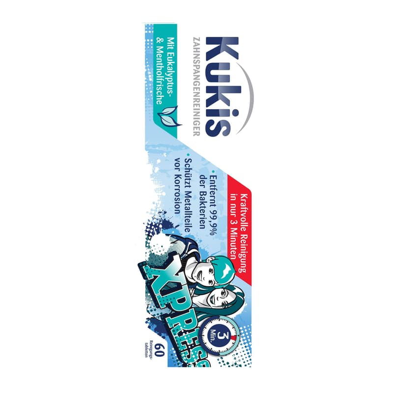 Kukident braces cleaner tablets 60 pieces