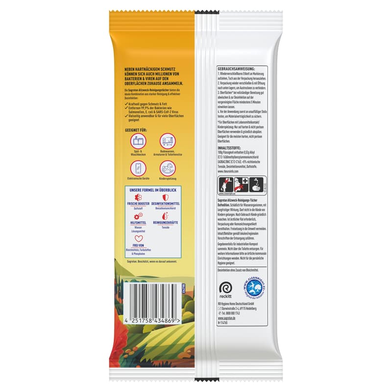 Sagrotan Cleaning Wipes Fragrance Edition 60 Pieces