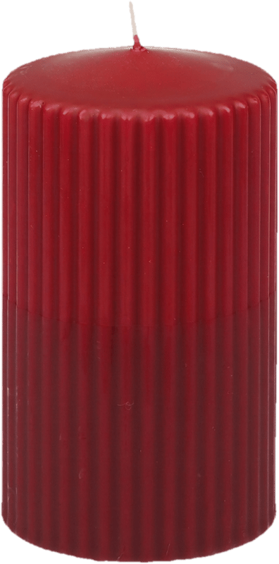 Ribbed pillar candle "Mina", approx. 120/67 mm, antique red