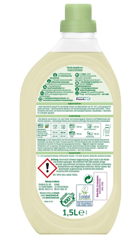 Frosch Baby Laundry Detergent 1. 5 L