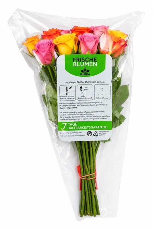 Gemischte Rosen, warme Farben 40 cm x 12 Stiele