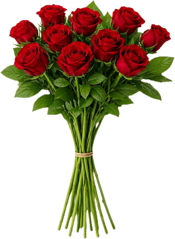 Rote Rosen 40 cm x 10 Stiele