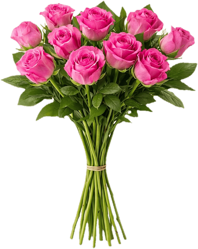 Pinke Rosen 'Belle Rose' 40 cm x 10 Stiele