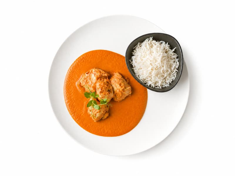 High Protein Butter chicken mit Basmati rice