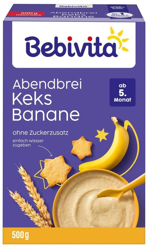 Bebivita Evening Porridge with Biscuit and Banana