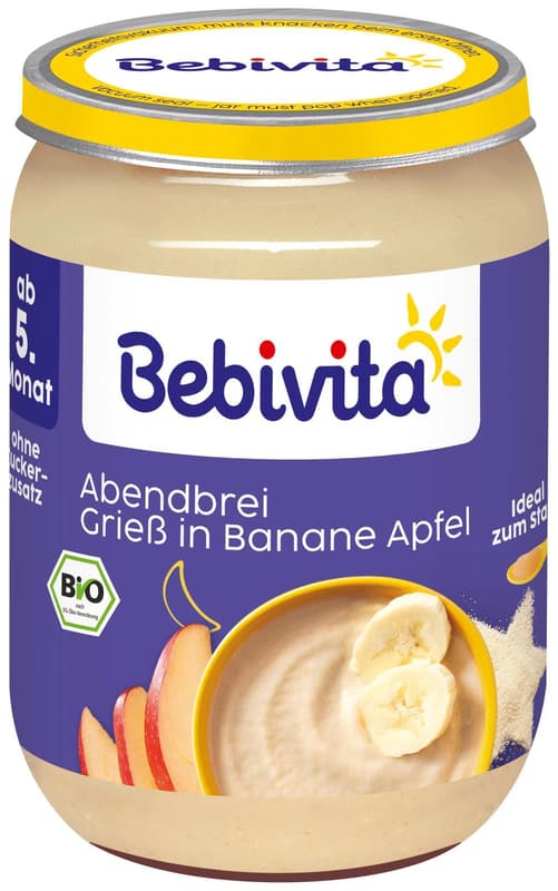 Bebivita Evening Porridge Semolina with Banana and Apple