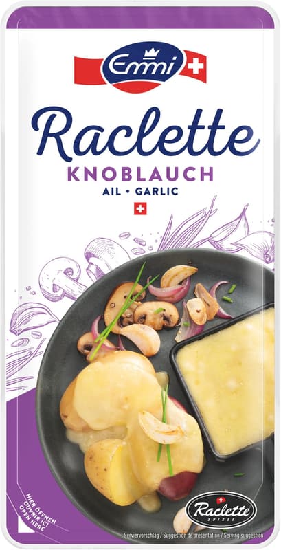 Emmi Raclette Knoblauch Scheiben
