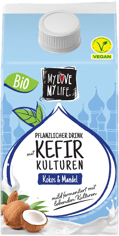 MyLove-MyLife BIO Pflanzlicher Drink mit Kefirkulturen Kokos-Mandel
