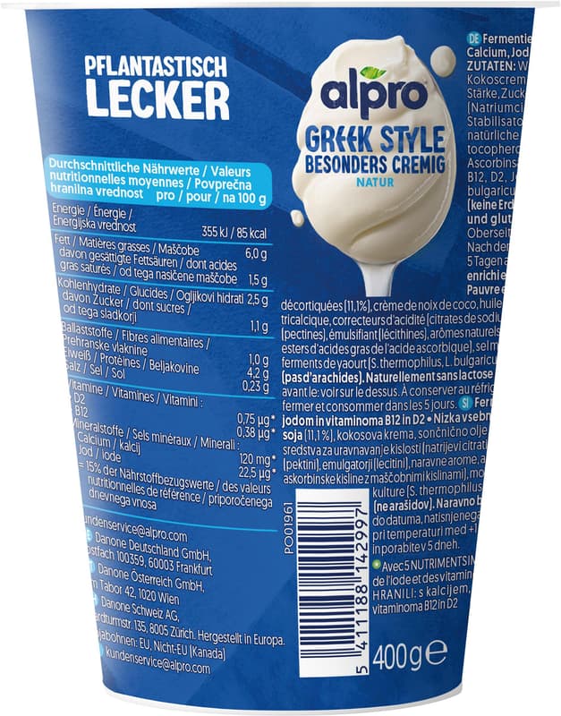 Alpro Greek Style Plain Yogurt Alternative 400g