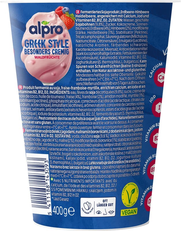 Alpro Greek Style Joghurtalternative Waldfrüchte