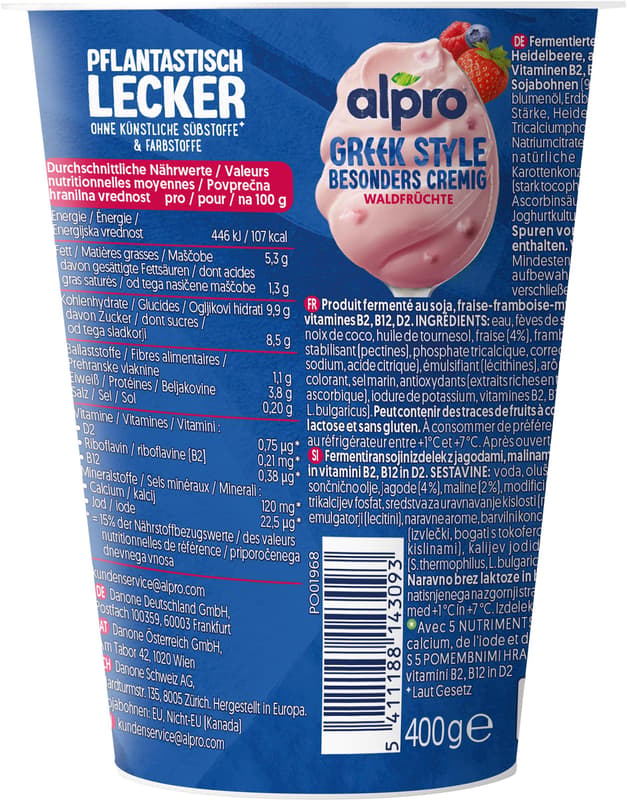 Alpro Greek Style Joghurtalternative Waldfrüchte