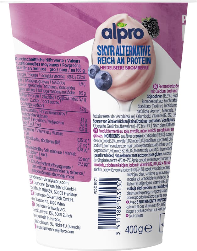 Alpro Skyr Yogurt Alternative Blueberry Blackberry 400g