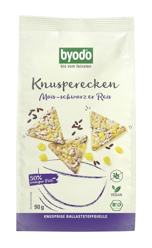 Byodo BIO Knusperecken Mais-schwarzer Reis, 90 g
