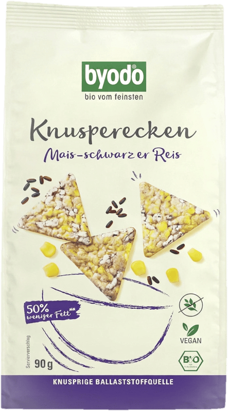 Byodo BIO Knusperecken Mais-schwarzer Reis, 90 g