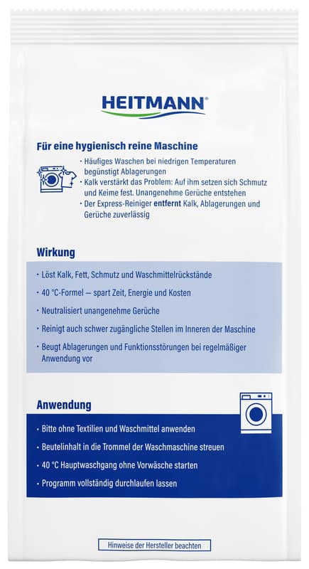 HEITMANN Express Waschmaschinen Hygiene-Reiniger