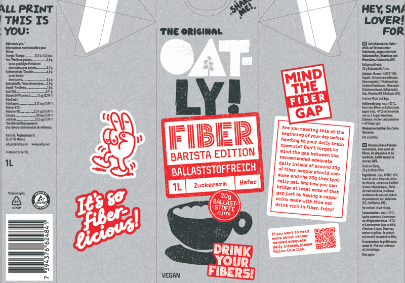 Oatly Fiber Hafer Barista Edition 1L