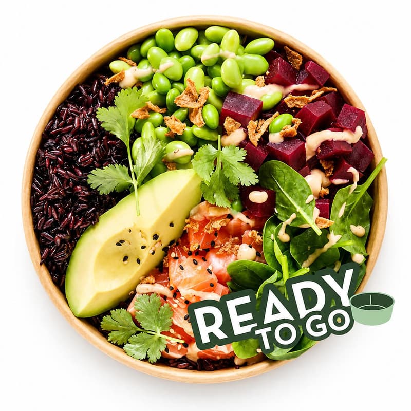 dean&david Black Rice Salmon Avocado Bowl