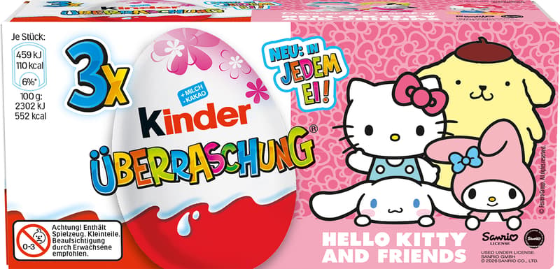 kinder Surprise rosa egg 3-pack
