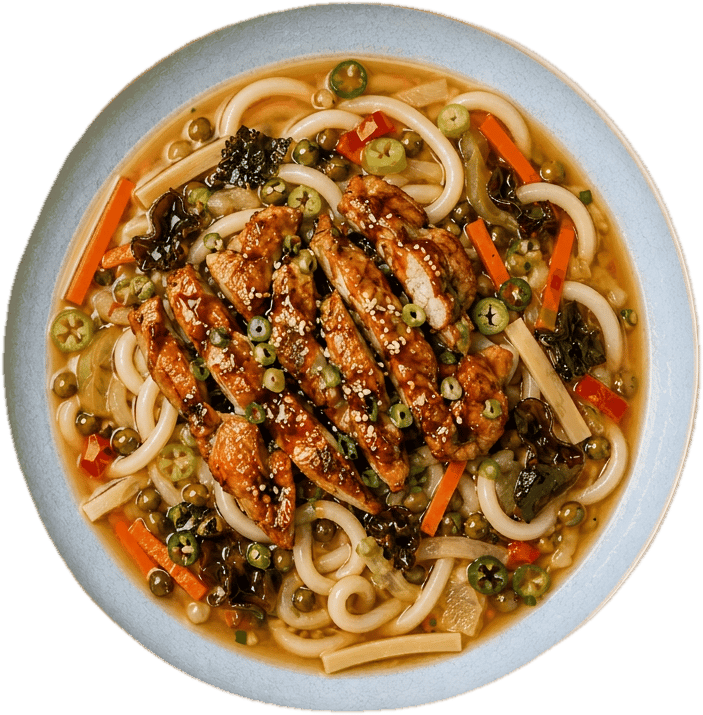 Freshfoodz Miso Brühe mit Hähnchen und Udonnudeln