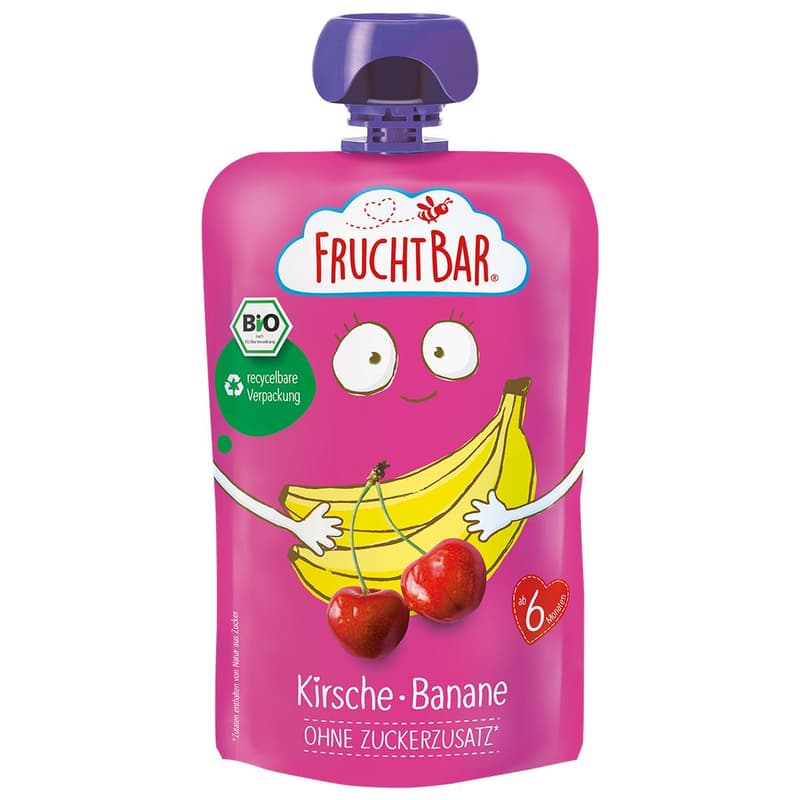 FruchtBar Bio-Fruchtpüree Kirsche, Banane