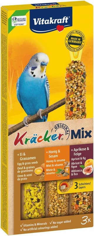 Vitakraft Budgie Cracker Mix Egg|Honey|Apricot 3 x 30 g