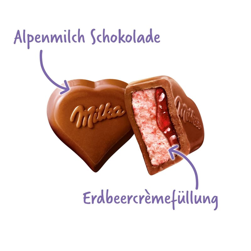 Milka Pralinen Hab dich lieb Erdbeer