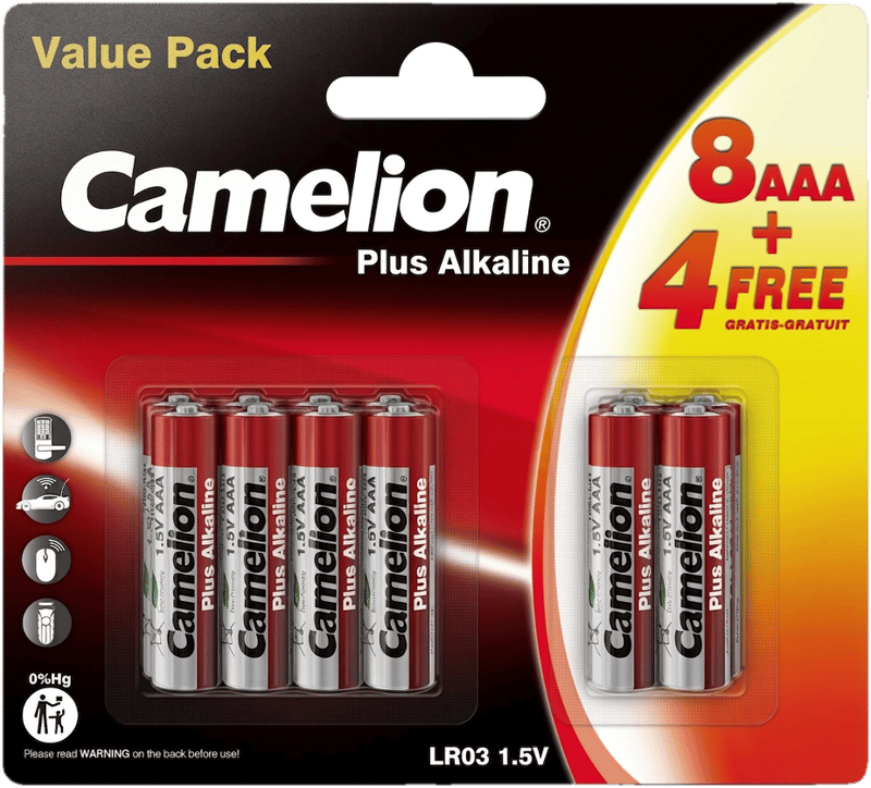 Camelion Batterien Plus Alkaline LR03 / AAA / 1,5V (8+4 FREE)