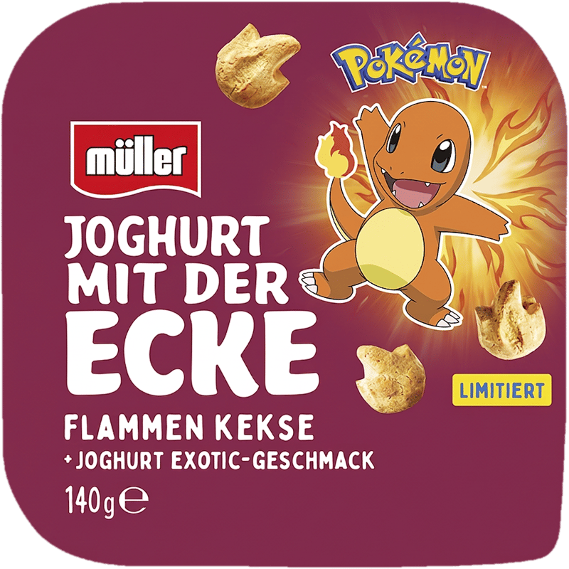Müller Corner Yogurt Limited Edition Pokémon Fire Cookies
