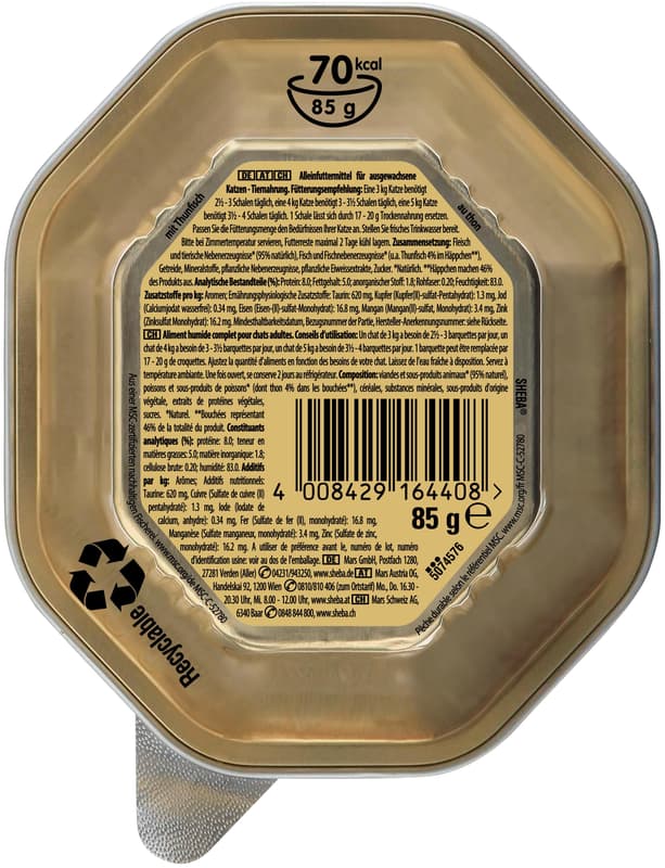 SHEBA Sauce Collection Sauce Lover Schale Thunfisch in Sauce MSC 85g