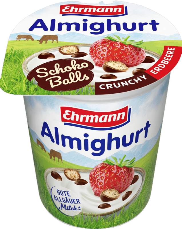 Ehrmann Almighurt Schokoballs Crunchy Strawberry