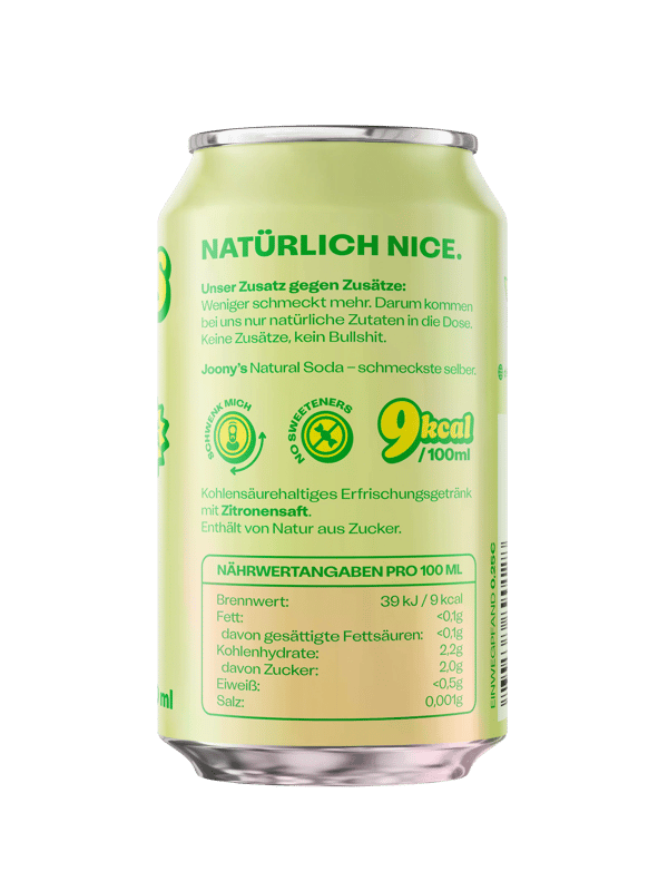 Joony's Natural Soda Zitrone 0,33l (MEHRWEG)