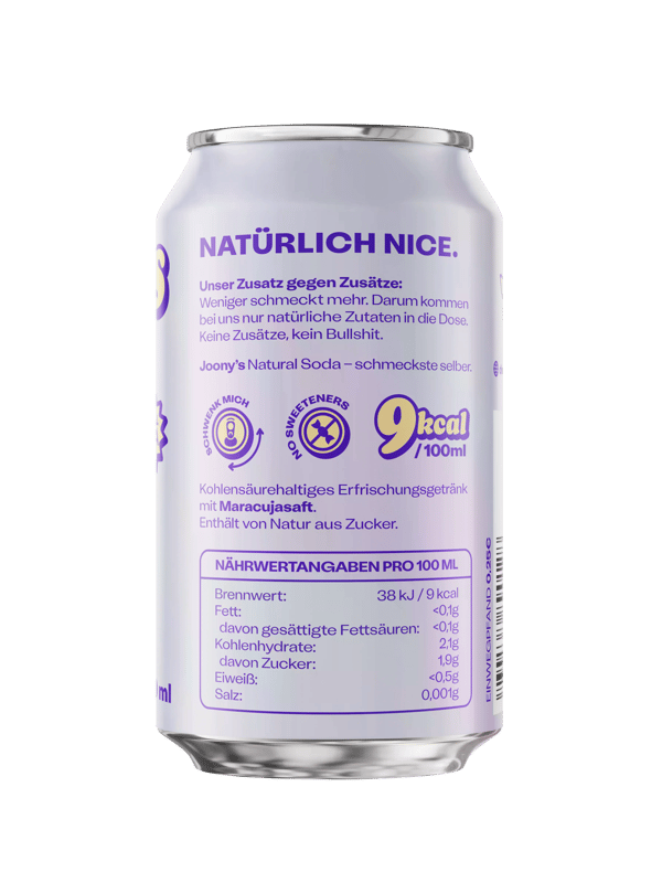 Joony's Natural Soda Maracuja 0,33l (MEHRWEG)