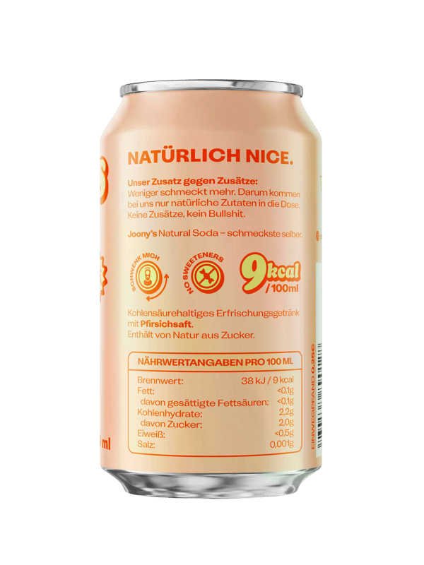 Joony's Natural Soda Pfirsich 0,33l (MEHRWEG)