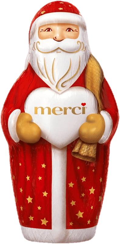 Merci Santa Claus, hollow figure made of fine Merci premium milk chocolate, 1 x 60g