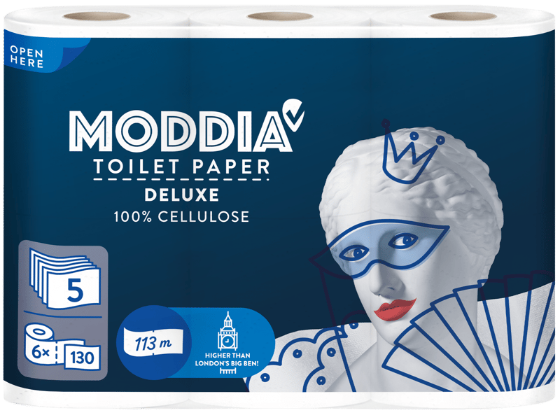 Moddia Toilet Paper Deluxe 5-Ply 6 x 130 Sheets
