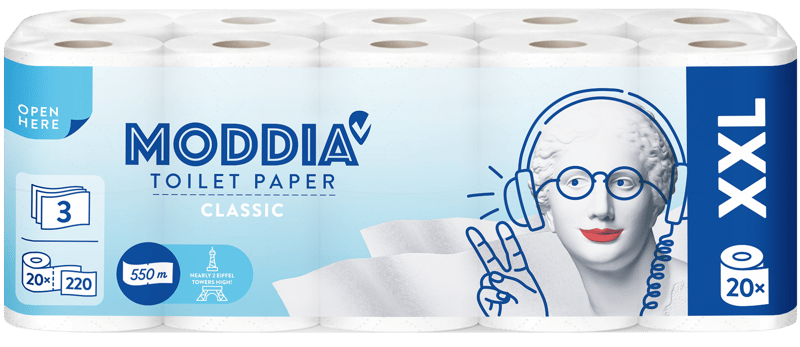 Moddia Toilettenpapier XXL 3-lagig 20 x 220 Blatt