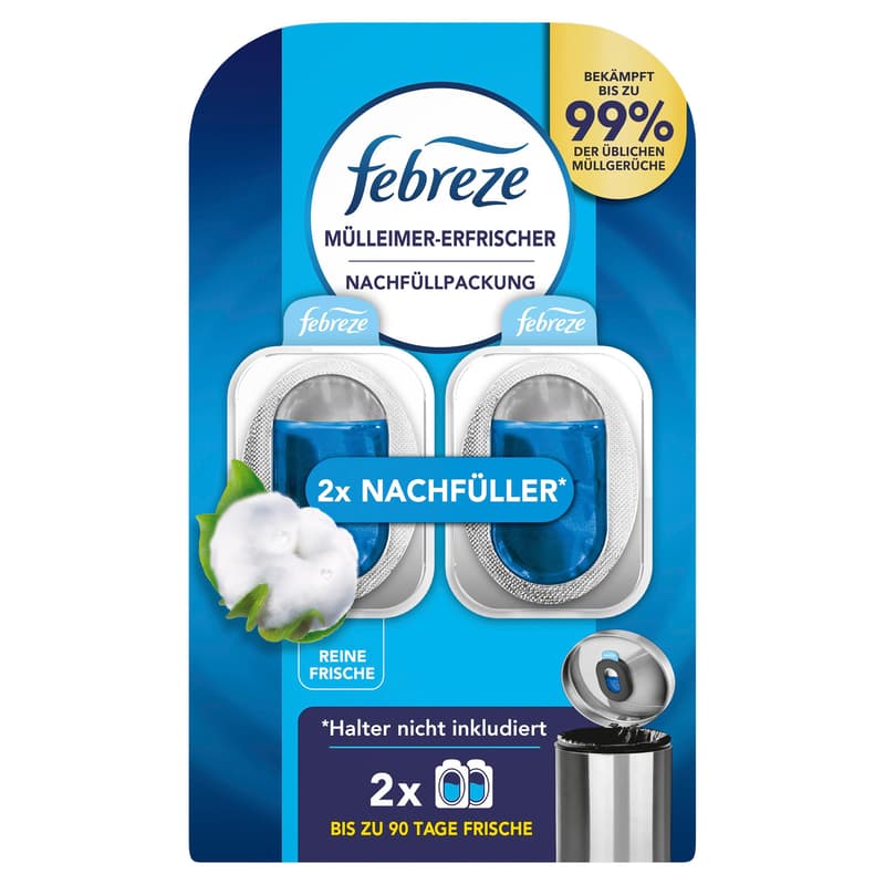 Febreze Duftdepot Mülleimererfrischer Nachfüller Reine Frische Duo 9. 76ml