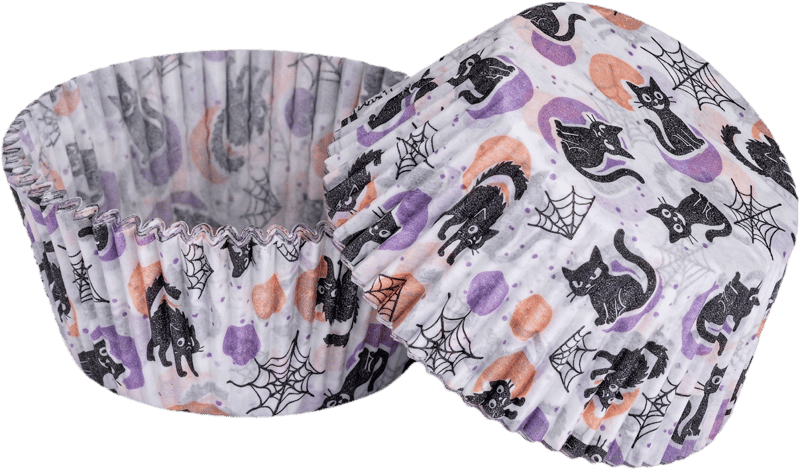 ZENKER Halloween Paper Muffin Cups with Cat