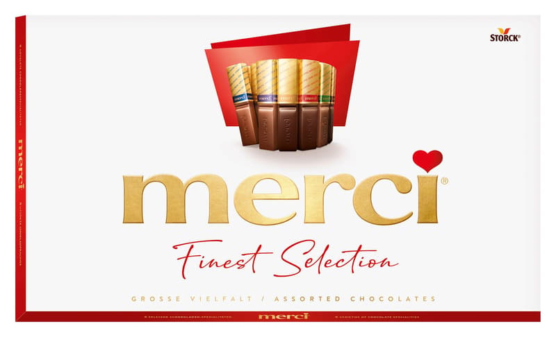 Merci Finest Selection Große Vielfalt, gefüllte und nicht gefüllte Schokoladen-Spezialitäten, 1 x 400g