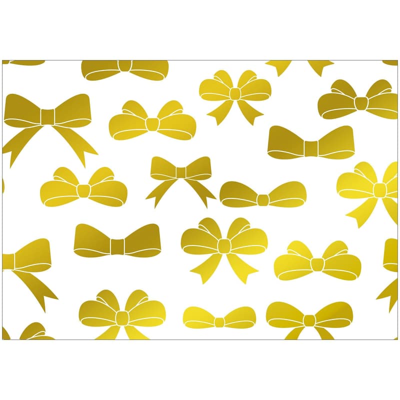 Geschenkpapier 1,5mx70cm "Bows weiß-gold"