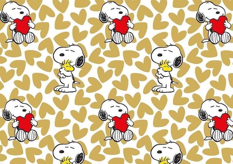 Geschenkpapier 2mx70cm "Snoopy Love gold"