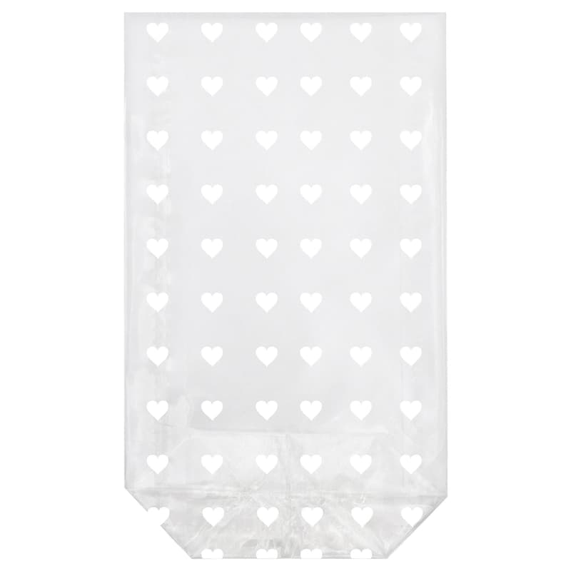 Clear Bag 9.5x16 cm "White Hearts"