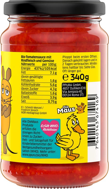 PPURA ORGANIC Sugo Bolognese for Kids - with hidden vegetables