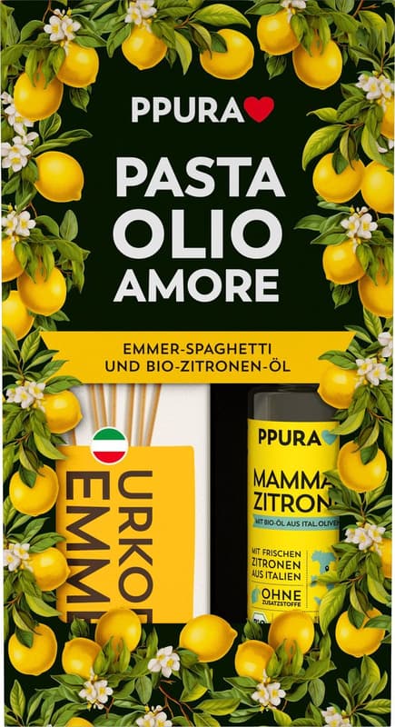 PPURA ORGANIC Gift Set Emmer Spaghetti & Lemon-Flavored Olive Oil