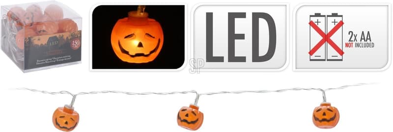 wonderful Halloween LED Lichterkette Kürbis