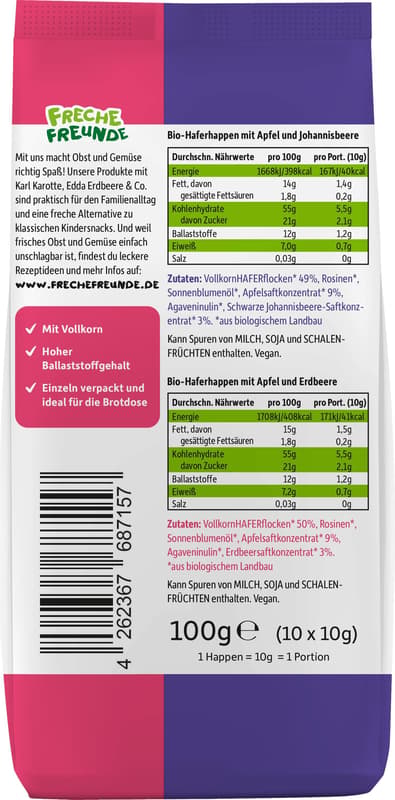 FF Organic Oat Mini Mix Apple & Strawberry and Apple & Blackcurrant