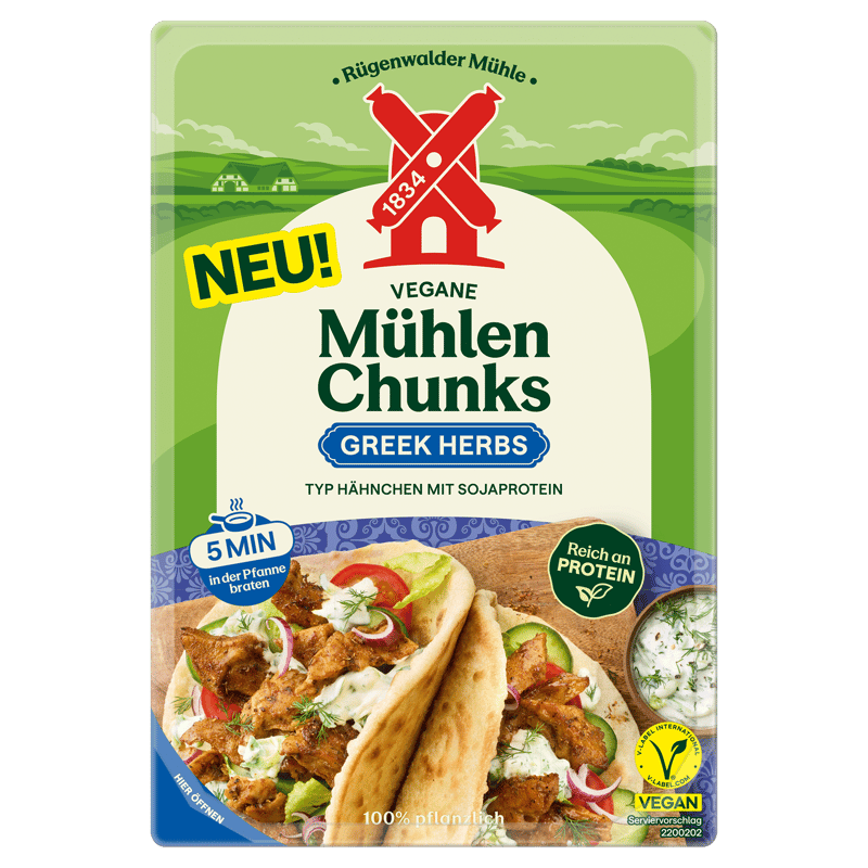 Rügenwalder Mühle Vegane Mühlen Chunks Greek Herbs
