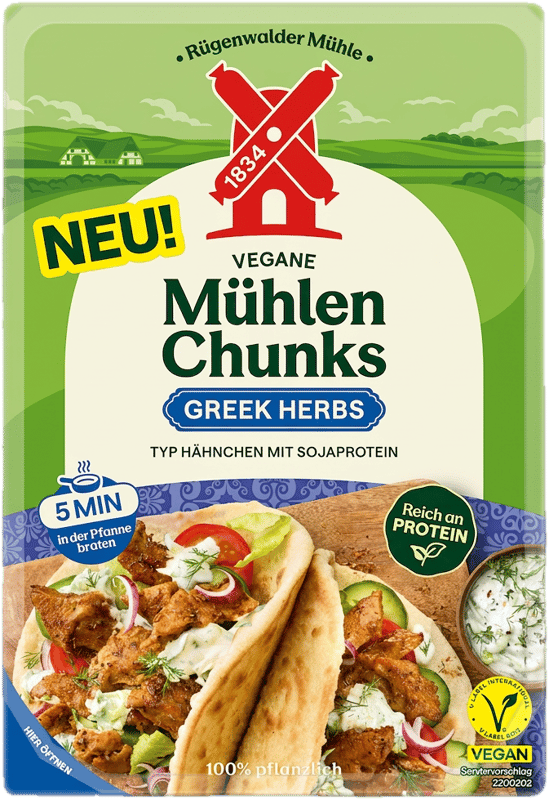 Rügenwalder Mühle Vegane Mühlen Chunks Greek Herbs