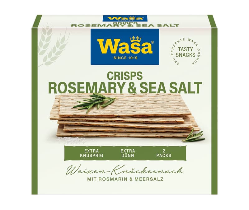 Wasa Crispbread Tasty Snacks Rosemary & Sea Salt