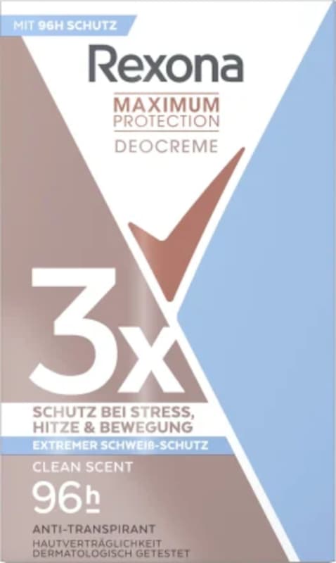 Rexona Deo Cream Deodorant Anti-Transpirant Maximum Protection Clean Scent
